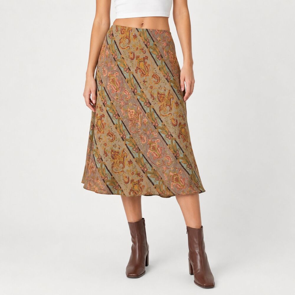 Cabi Paisley Midi Skirt L